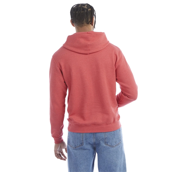 Moisture-wicking pullover hoodie with two-ply hood, dyed-to-match drawcord, and front pouch... from ASI 34063 alphabroder