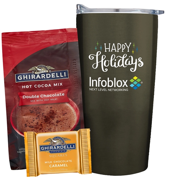 20 oz. dual wall vacuum insulated straight tumbler gift set includes... from ASI 71685 Midnite Snax®