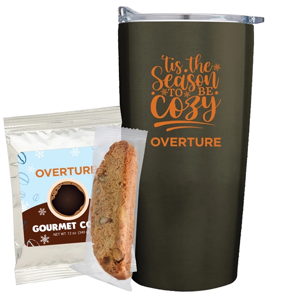 Holiday 20 oz. dual wall vacuum insulated straight tumbler gift set... from ASI 71685 Midnite Snax®