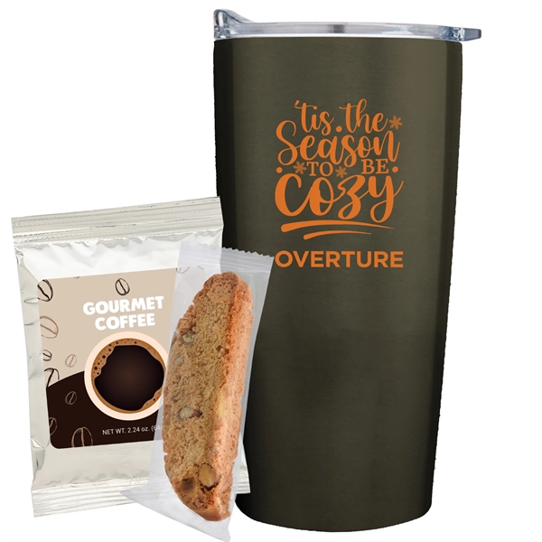 20 oz. dual wall vacuum insulated straight tumbler gift set includes... from ASI 71685 Midnite Snax®