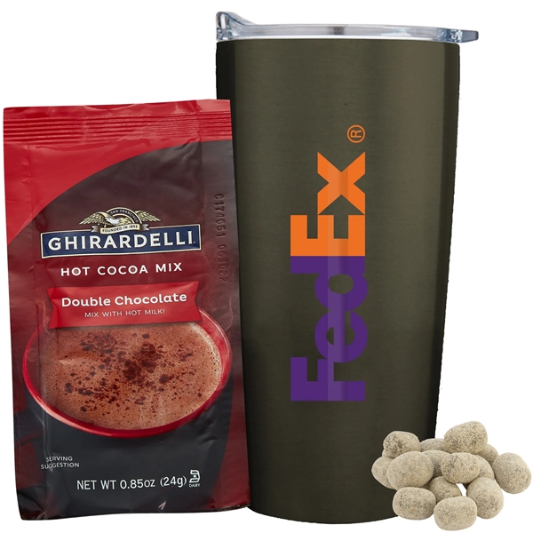 20 oz. dual wall vacuum insulated straight tumbler gift set includes... from ASI 71685 Midnite Snax®