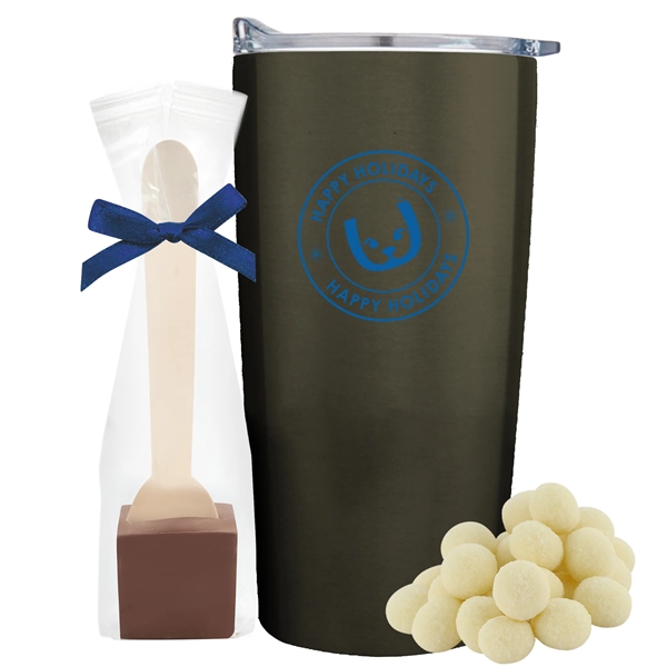 20 oz. dual wall vacuum insulated straight tumbler gift set includes... from ASI 71685 Midnite Snax®