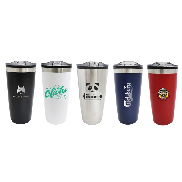 Double wall tumbler with lid, 20 oz. plus 1 color silkscreen... from ASI 37218 Athena Promo (tm)
