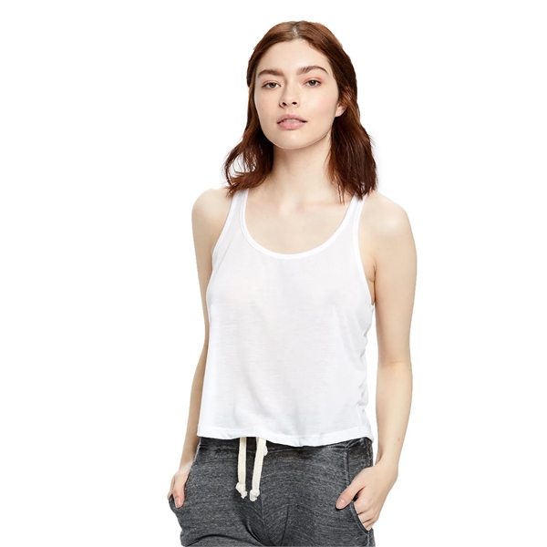 US Blanks ladies' sheer cropped racer tank that's fitted with side... from ASI 34063 alphabroder