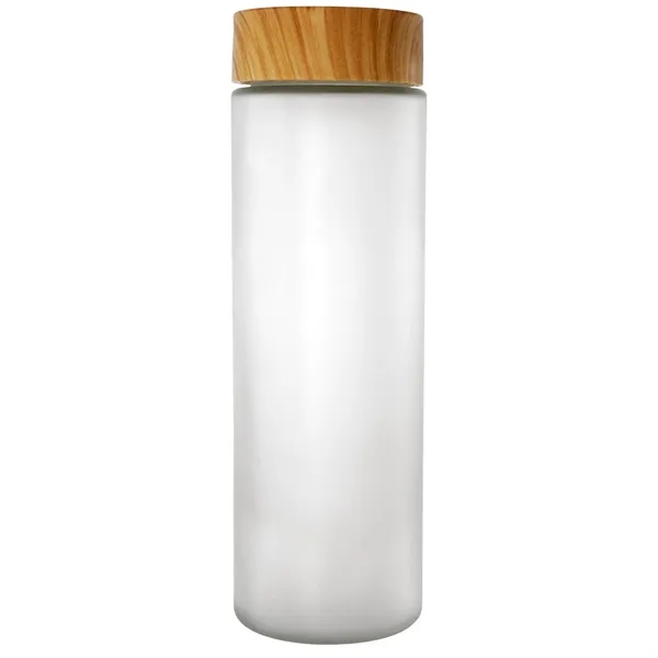Full Color Bamboo 22 oz. Frosted Glass Bottle... from ASI 30208 A P Specialties / AP Specialties