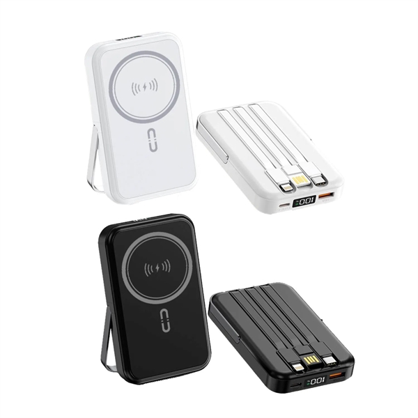 Digital display magnetic wireless power bank with 1 color of silkscreen... from ASI 37218 Athena Promo (tm)