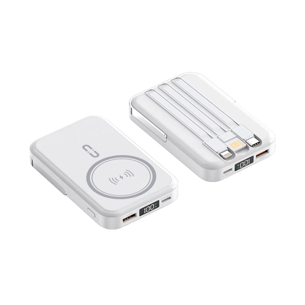Digital display magnetic wireless power bank with 1 color of silkscreen... from ASI 37218 Athena Promo (tm)