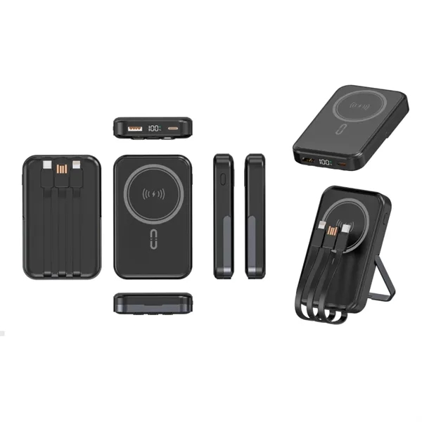 Digital display magnetic wireless power bank with 1 color of silkscreen... from ASI 37218 Athena Promo (tm)