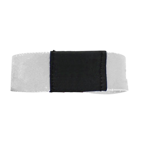8" x 3/4" elastic event wristband with customizable woven label.... from ASI 39552 BEL Promo
