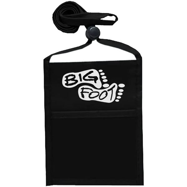 Single pocket wallet with front clear window, zipper closure and adjustable... from ASI 39552 BEL Promo