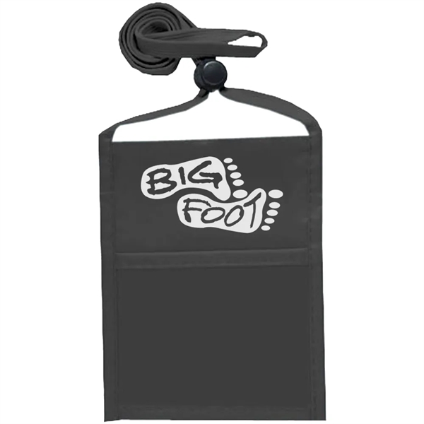 Single pocket wallet with front clear window, zipper closure and adjustable... from ASI 39552 BEL Promo