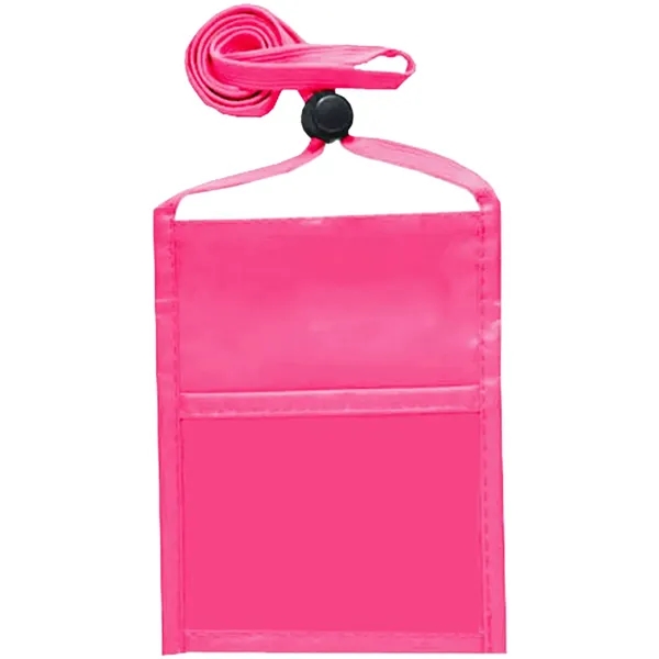 Single pocket wallet with front clear window, zipper closure and adjustable... from ASI 39552 BEL Promo