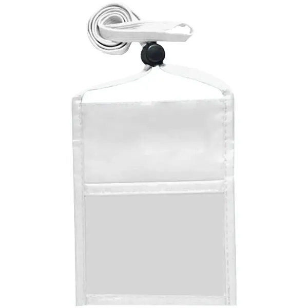 Single pocket wallet with front clear window, zipper closure and adjustable... from ASI 39552 BEL Promo