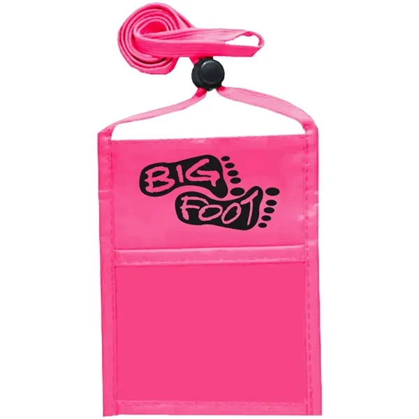 Single pocket wallet with front clear window, zipper closure and adjustable... from ASI 39552 BEL Promo