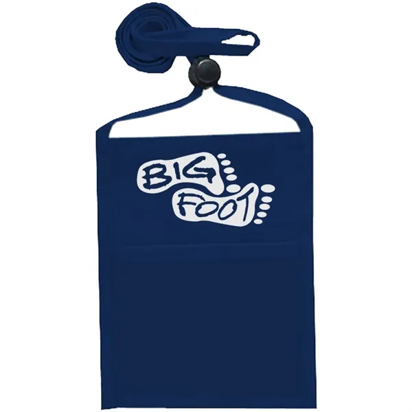 Single pocket wallet with front clear window, zipper closure and adjustable... from ASI 39552 BEL Promo