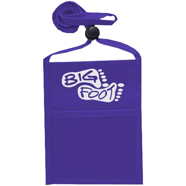 Single pocket wallet with front clear window, zipper closure and adjustable... from ASI 39552 BEL Promo