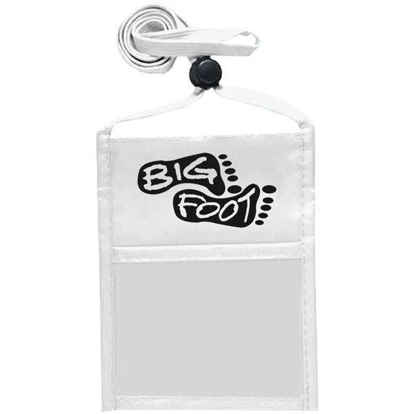 Single pocket wallet with front clear window, zipper closure and adjustable... from ASI 39552 BEL Promo