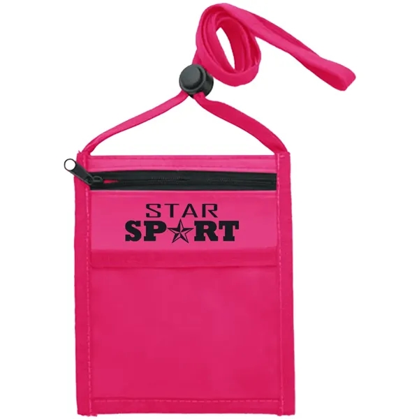 Nylon neck wallet with 3/8" adjustable lanyard.... from ASI 39552 BEL Promo