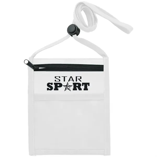 Nylon neck wallet with 3/8" adjustable lanyard.... from ASI 39552 BEL Promo