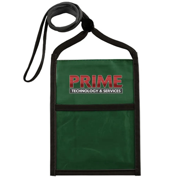 Nylon neck wallet with two-tone double window pouch and 3/8" adjustable... from ASI 39552 BEL Promo