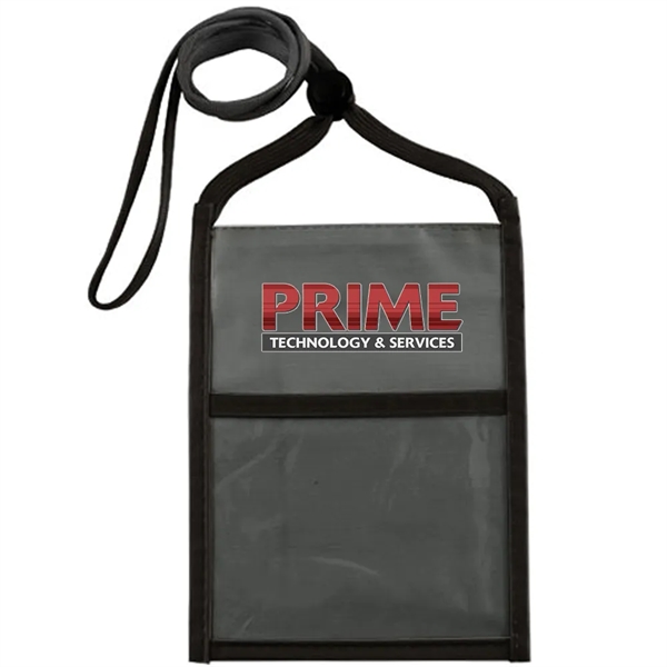 Nylon neck wallet with two-tone double window pouch and 3/8" adjustable... from ASI 39552 BEL Promo