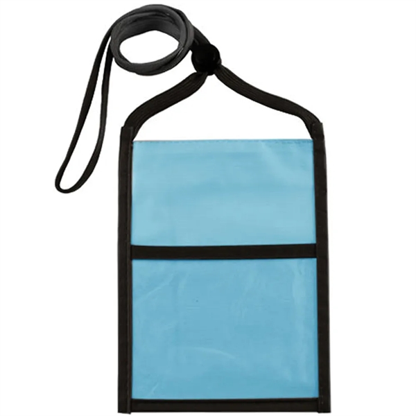 Nylon neck wallet with two-tone double window pouch and 3/8" adjustable... from ASI 39552 BEL Promo