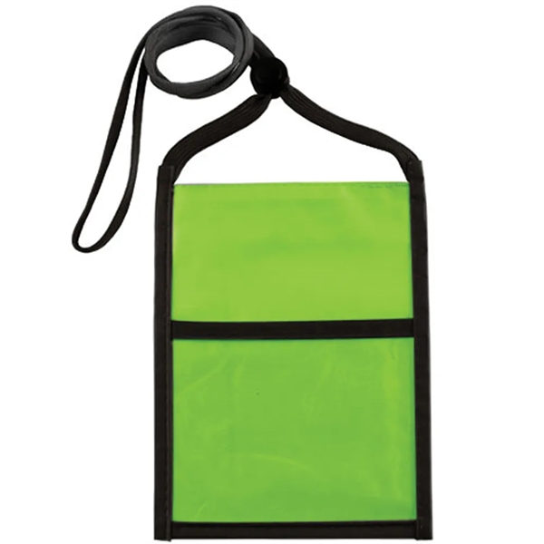 Nylon neck wallet with two-tone double window pouch and 3/8" adjustable... from ASI 39552 BEL Promo