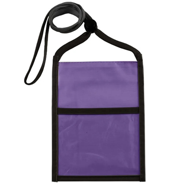 Nylon neck wallet with two-tone double window pouch and 3/8" adjustable... from ASI 39552 BEL Promo