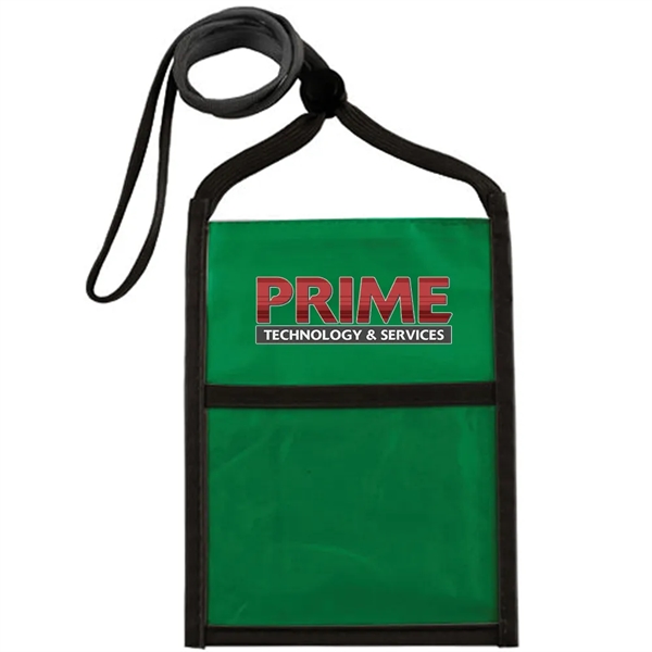 Nylon neck wallet with two-tone double window pouch and 3/8" adjustable... from ASI 39552 BEL Promo