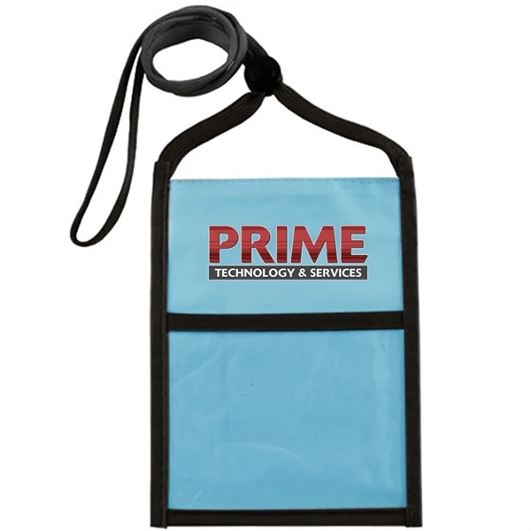 Nylon neck wallet with two-tone double window pouch and 3/8" adjustable... from ASI 39552 BEL Promo