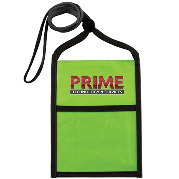 Nylon neck wallet with two-tone double window pouch and 3/8" adjustable... from ASI 39552 BEL Promo