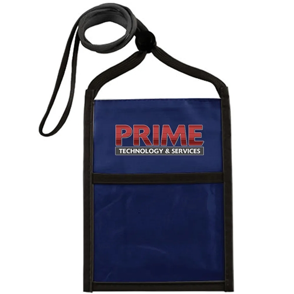 Nylon neck wallet with two-tone double window pouch and 3/8" adjustable... from ASI 39552 BEL Promo