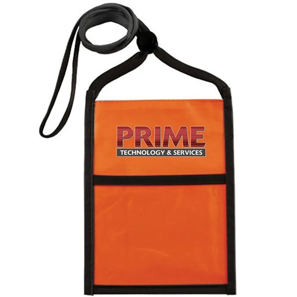 Nylon neck wallet with two-tone double window pouch and 3/8" adjustable... from ASI 39552 BEL Promo