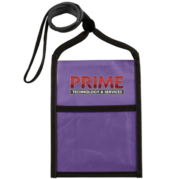 Nylon neck wallet with two-tone double window pouch and 3/8" adjustable... from ASI 39552 BEL Promo