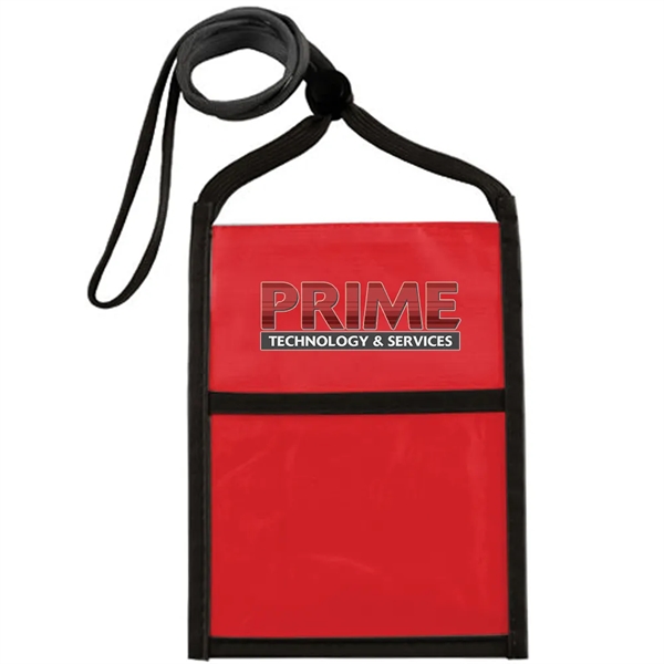 Nylon neck wallet with two-tone double window pouch and 3/8" adjustable... from ASI 39552 BEL Promo