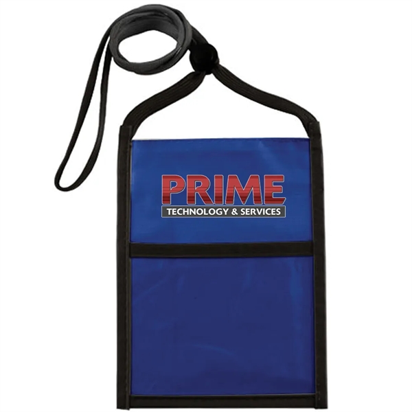 Nylon neck wallet with two-tone double window pouch and 3/8" adjustable... from ASI 39552 BEL Promo