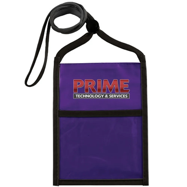 Nylon neck wallet with two-tone double window pouch and 3/8" adjustable... from ASI 39552 BEL Promo