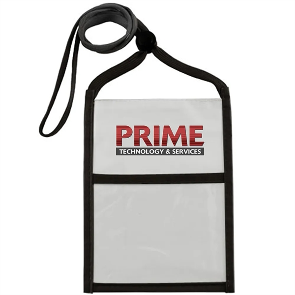 Nylon neck wallet with two-tone double window pouch and 3/8" adjustable... from ASI 39552 BEL Promo