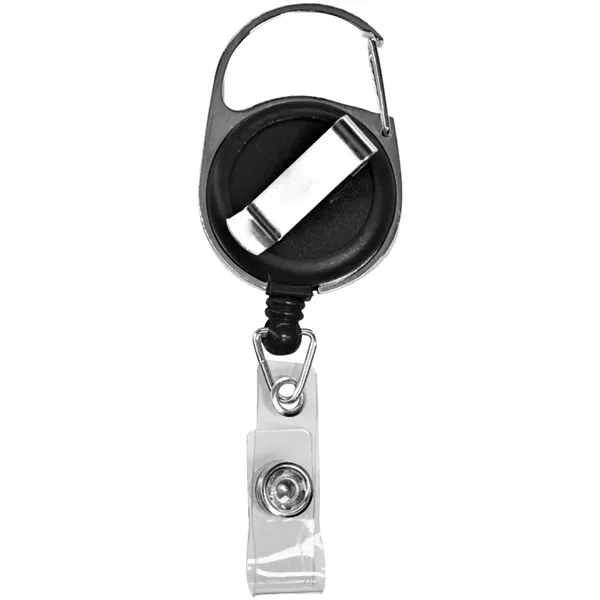 Retractable badge reel with 24" nylon cord, carabiner and belt clip.... from ASI 39552 BEL Promo