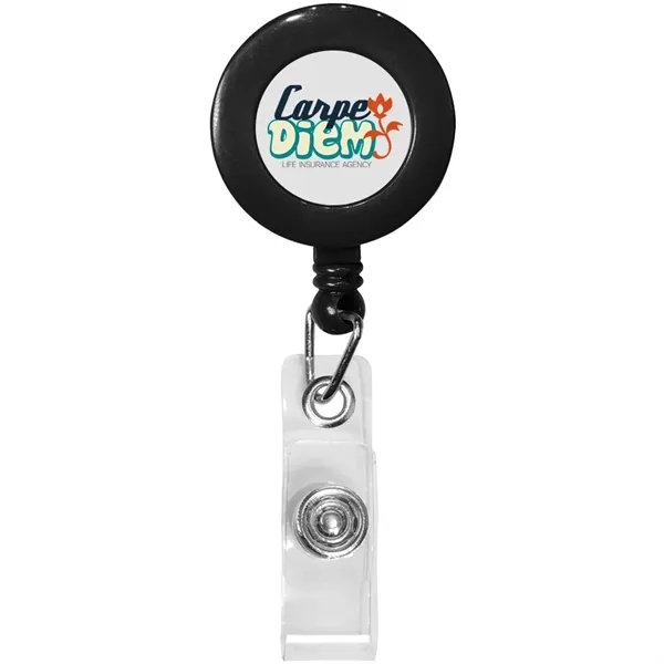 Retractable badge reel with 30" nylon cord and rotating bulldog clip.... from ASI 39552 BEL Promo