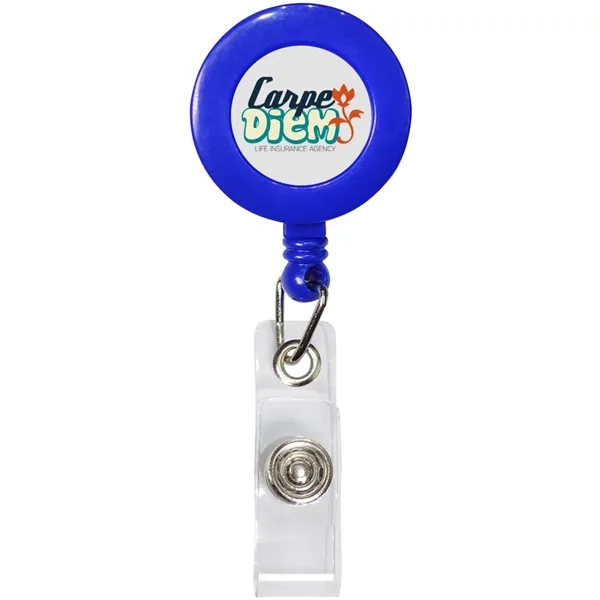 Retractable badge reel with 30" nylon cord and rotating bulldog clip.... from ASI 39552 BEL Promo