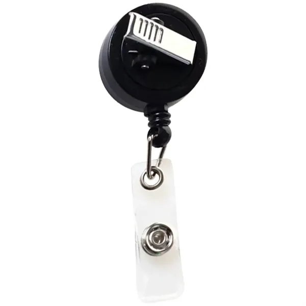 Retractable badge reel with 30" nylon cord and rotating bulldog clip.... from ASI 39552 BEL Promo