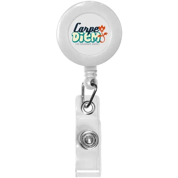 Retractable badge reel with 30" nylon cord and rotating bulldog clip.... from ASI 39552 BEL Promo