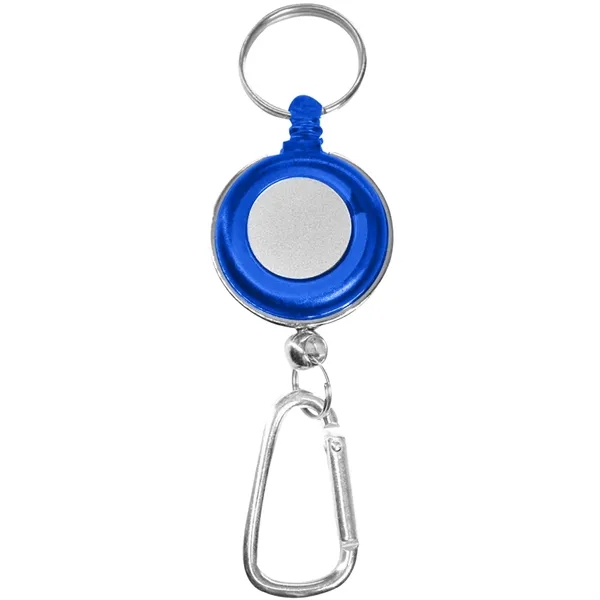 Transparent badge reel with 19.6" retractable cord, carabiner and keyring.... from ASI 39552 BEL Promo