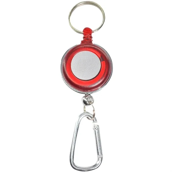 Transparent badge reel with 19.6" retractable cord, carabiner and keyring.... from ASI 39552 BEL Promo