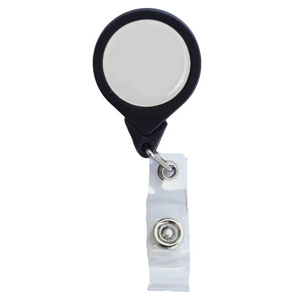 Round badge reel with retractable 30" nylon cord and bulldog clip.... from ASI 39552 BEL Promo