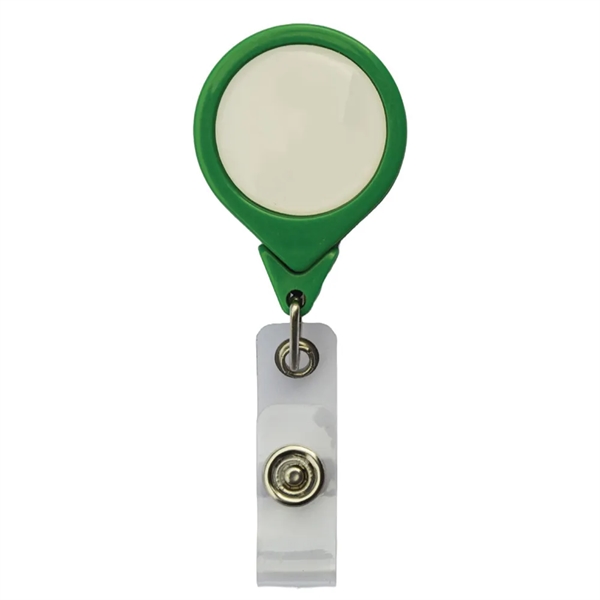 Round badge reel with retractable 30" nylon cord and bulldog clip.... from ASI 39552 BEL Promo
