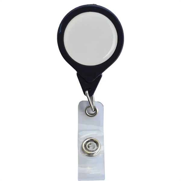 Round badge reel with retractable 30" nylon cord and bulldog clip.... from ASI 39552 BEL Promo