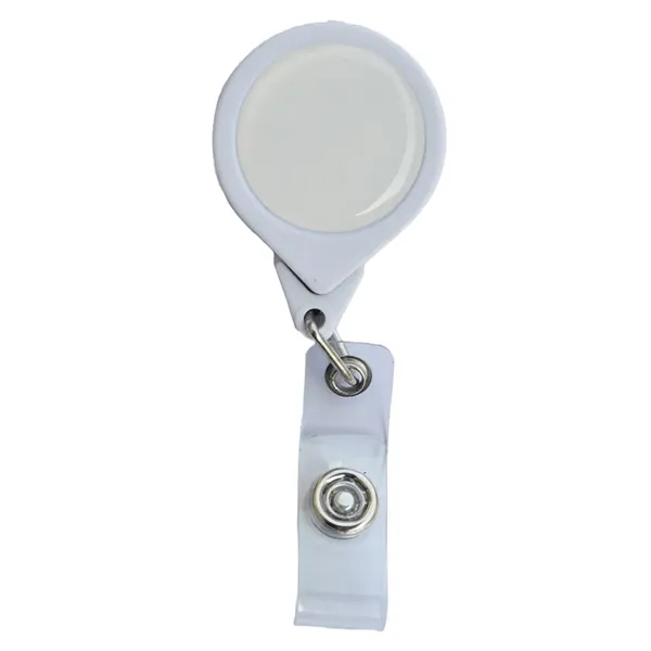 Round badge reel with retractable 30" nylon cord and bulldog clip.... from ASI 39552 BEL Promo