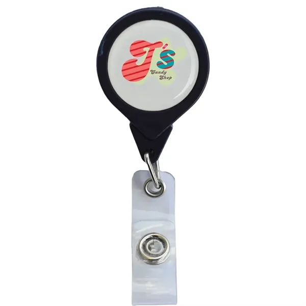 Round badge reel with retractable 30" nylon cord and bulldog clip.... from ASI 39552 BEL Promo